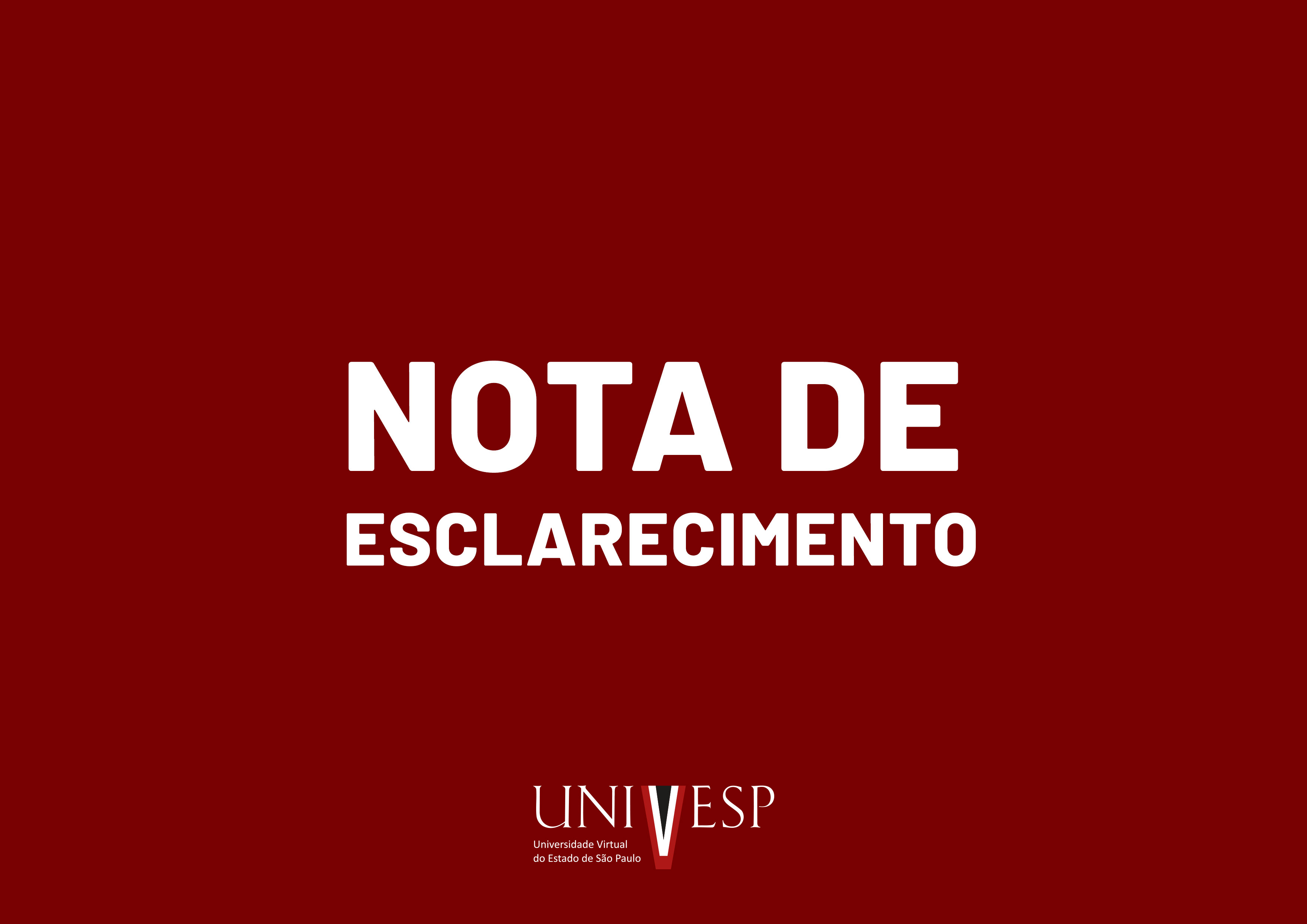 Nota de Esclarecimento Vestibular 2019