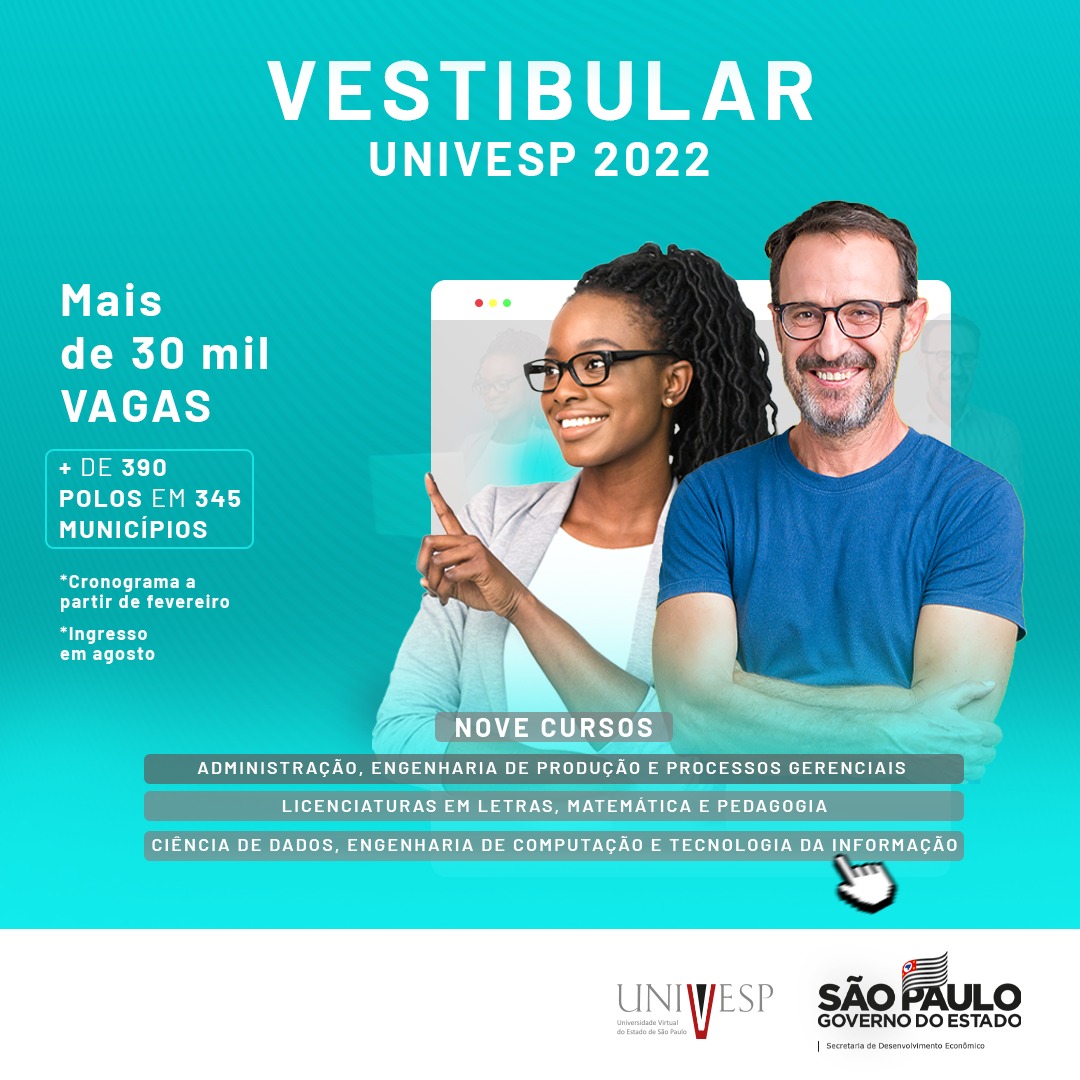 Univesp ofertará mais de 30 mil vagas em 2022